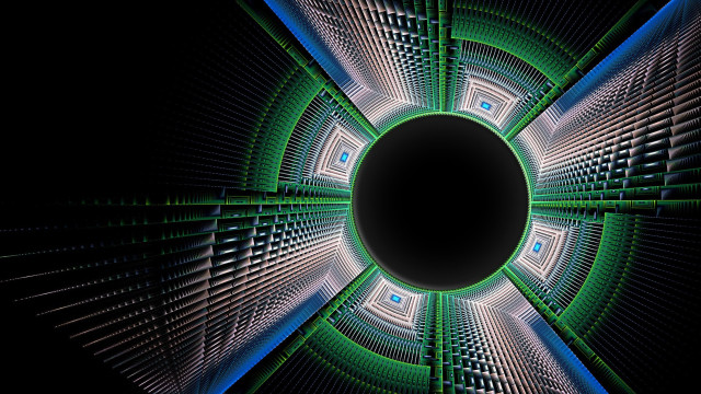 Black circle green blue pattern free wallpaper - medium preview image