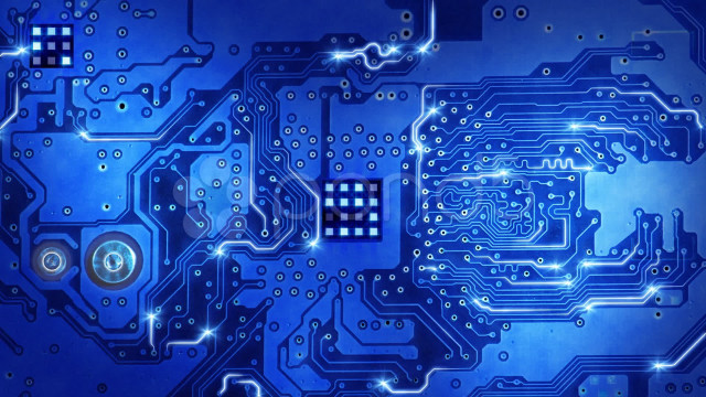 Circuit board blue background lights free wallpaper - medium preview image
