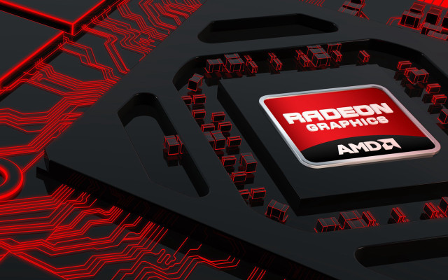 Red black cpu chip radeon free wallpaper - medium preview image