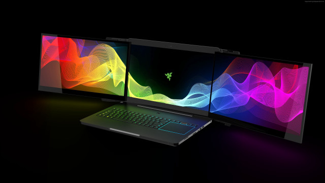 Laptop colorful background monitor back free wallpaper - medium preview image