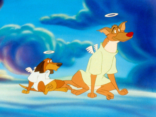 Cartoon dog frisbee cloudy sky free wallpaper - medium preview image