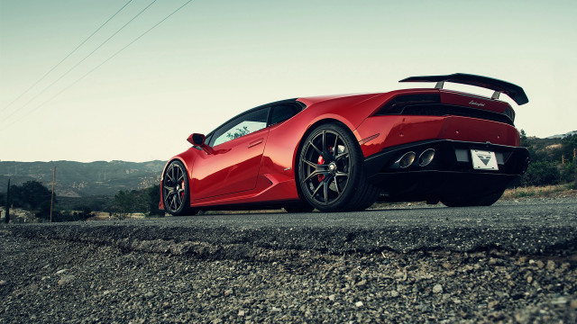 Red sports car road sky #5 free wallpaper - medium preview image