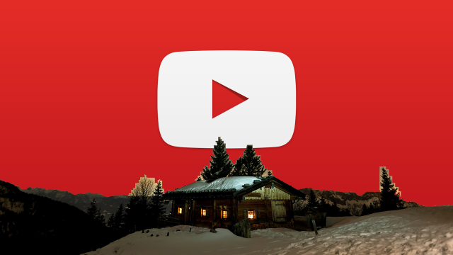 Red youtube logo house snow free wallpaper - medium preview image