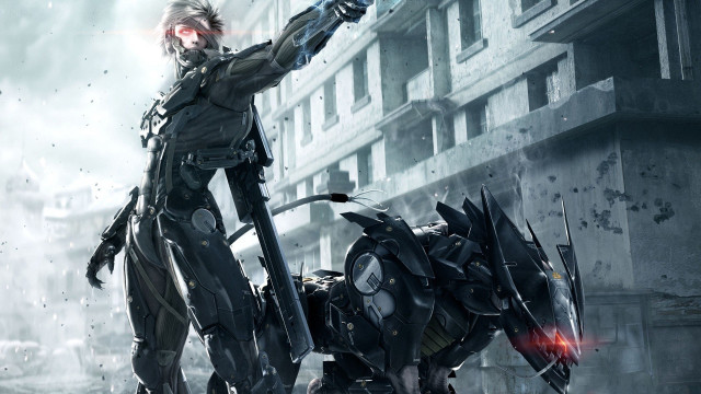 Person robot city gun holding free wallpaper for desktop - medium preview image