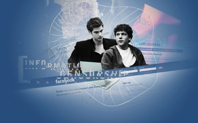 People looking computer blue background free wallpaper - medium preview image
