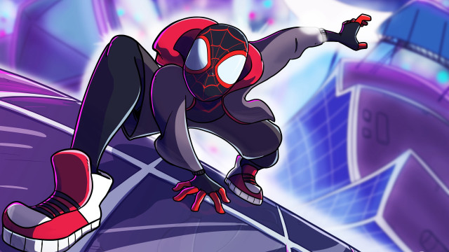 Spider man skateboard ramp cartoon free wallpaper - medium preview image