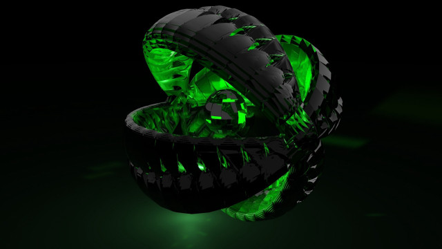 Green tire skull dark reflection #2 free wallpaper - medium preview image