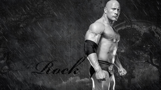 Man wrestling rain bald greyscale free wallpaper - medium preview image