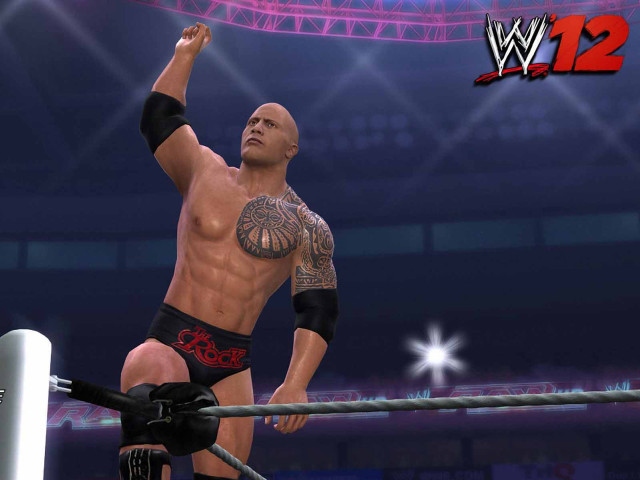 Wrestler standing ring holding rope #2 free wallpaper - medium preview image