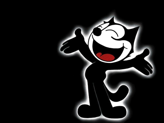 Black white cat arms out free wallpaper - medium preview image
