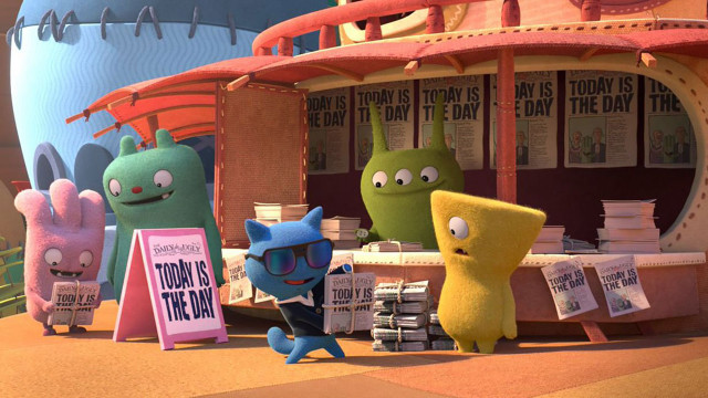 Cartoon characters building sign today free wallpaper - medium preview image