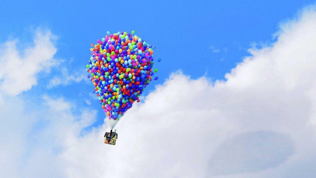 Balloons clouds blue sky mountain free wallpaper - medium preview image
