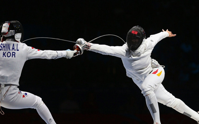 Fencing men fight hands air free wallpaper - medium preview image