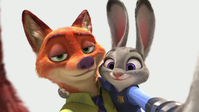 Cartoon character hugging rabbit background free wallpaper - medium preview image