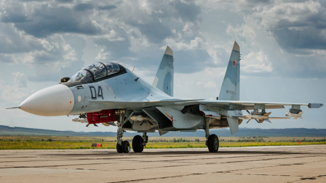 Fighterjet runway clouds stripe ocean free wallpaper - medium preview image