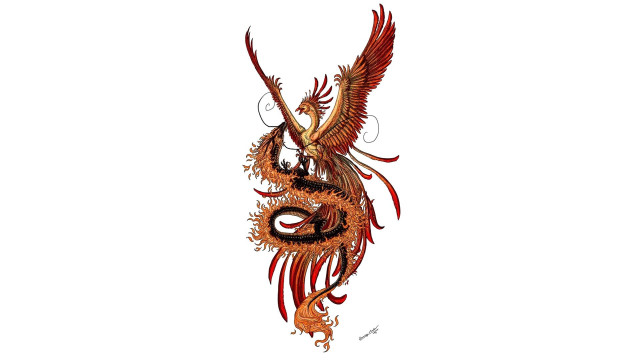 Dragon long tail red orange free wallpaper - medium preview image