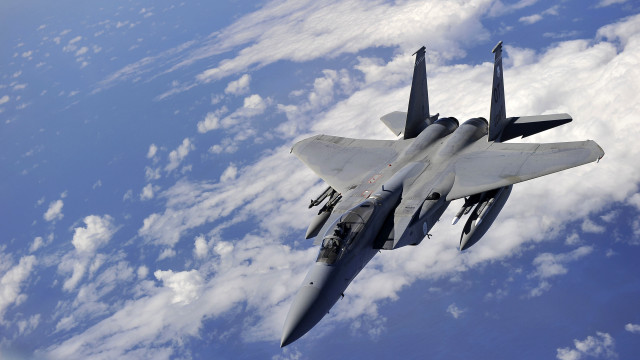Fighter jet flying clouds blue #5 free wallpaper - medium preview image