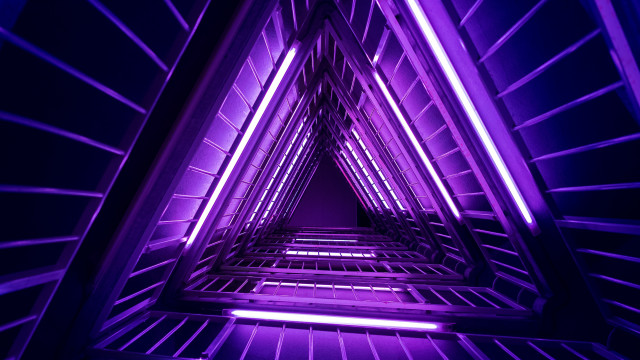 Long purple tunnel with lights free wallpaper - medium preview image