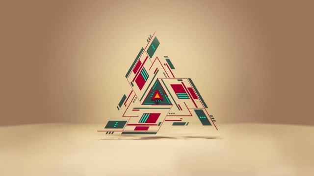 Triangle geometric pattern abstract sculpture free wallpaper - medium preview image
