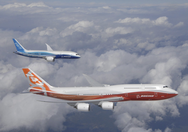 Airplanes flying sky clouds blue free wallpaper - medium preview image