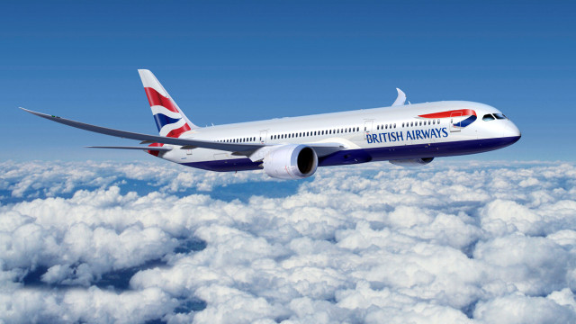 British airways plane flying clouds free wallpaper - medium preview image