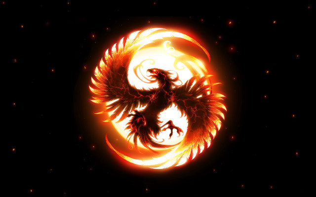 Fire dragon circle of fire free wallpaper for desktop - medium preview image