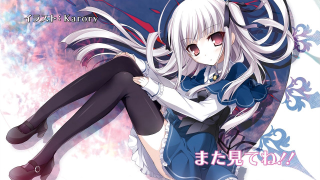Girl long white hair blue free wallpaper - medium preview image