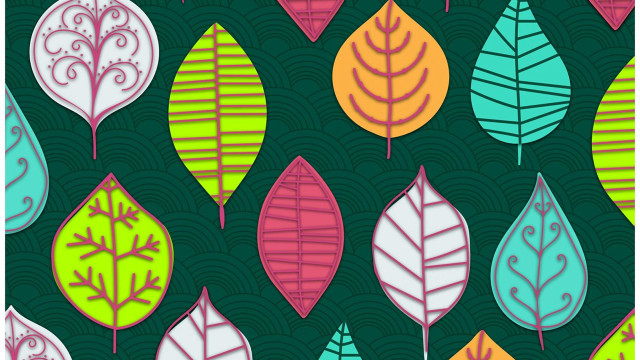 Colorful leaves green background swirl free wallpaper - medium preview image