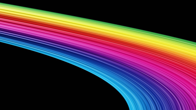 Rainbow line black background white free wallpaper - medium preview image