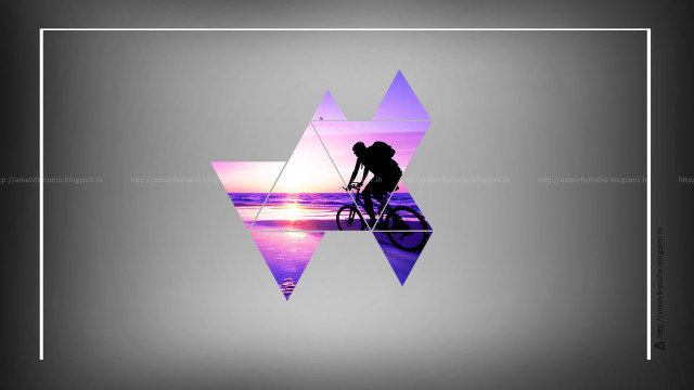 Man riding bike beach purple free wallpaper - medium preview image