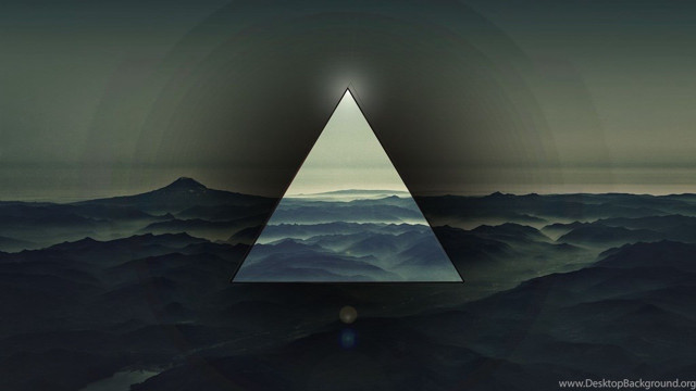 Triangle mountain range light shining free wallpaper - medium preview image