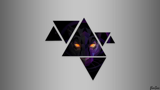 Wolf glowing eyes triangle silver free wallpaper - medium preview image