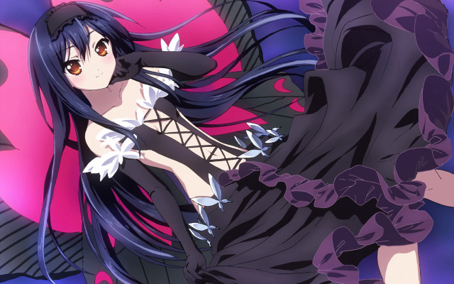 Woman long black hair dress #2 free wallpaper - medium preview image