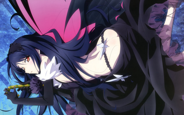 Woman black hair pink umbrella free wallpaper - medium preview image