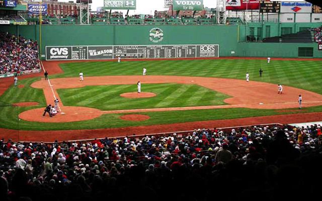 Baseball game stadium crowd people free wallpaper - medium preview image