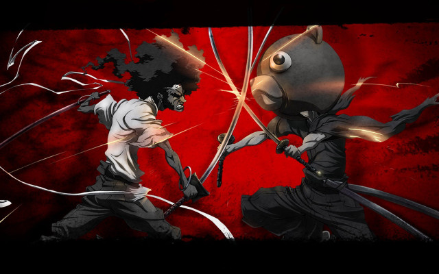 Sword fight red black background free wallpaper - medium preview image