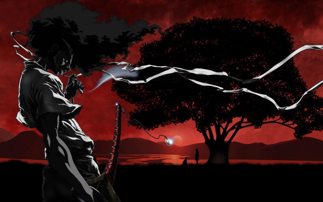 Man holding gun red sky free wallpaper - medium preview image