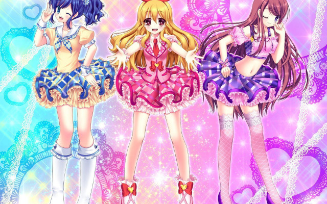 Anime girls dresses boots purple free wallpaper - medium preview image