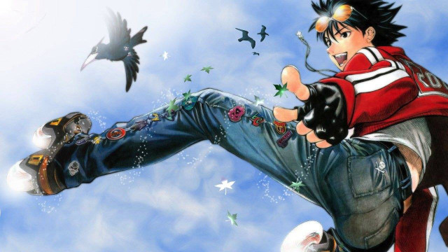 Man flying bird holding leg free wallpaper - medium preview image