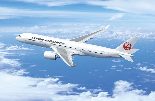 Japan airlines jet flying sky free wallpaper - medium preview image