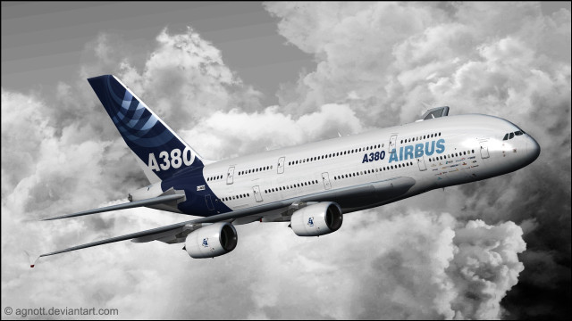 Jetliner flying cloudy sky blue free wallpaper - medium preview image