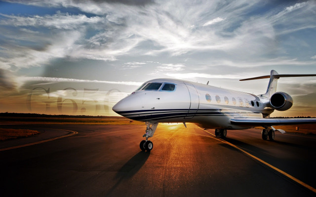 Small plane runway sunset dawn #5 free wallpaper - medium preview image