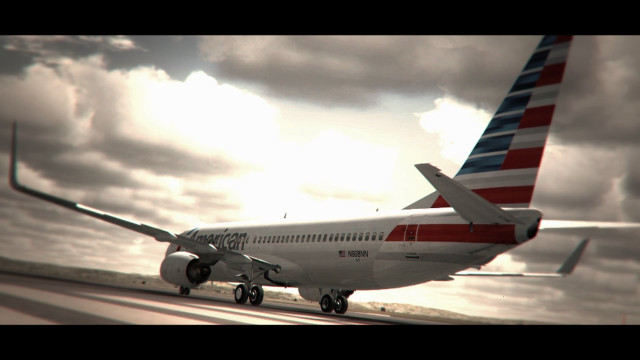 Large jetliner runway cloudy sky free wallpaper - medium preview image