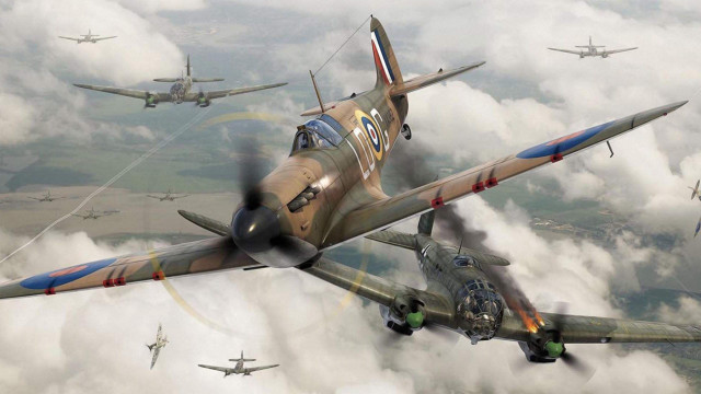 Planes flying sky clouds propellers free wallpaper - medium preview image