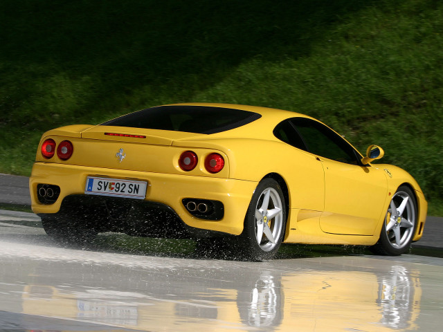 Yellow sports car wet road #2 free wallpaper - medium preview image
