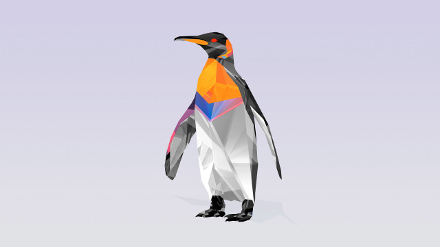 Penguin colorful geometric pattern body free wallpaper - medium preview image