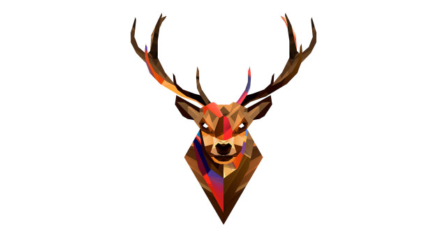 Deer head geometric pattern antlers free wallpaper - medium preview image