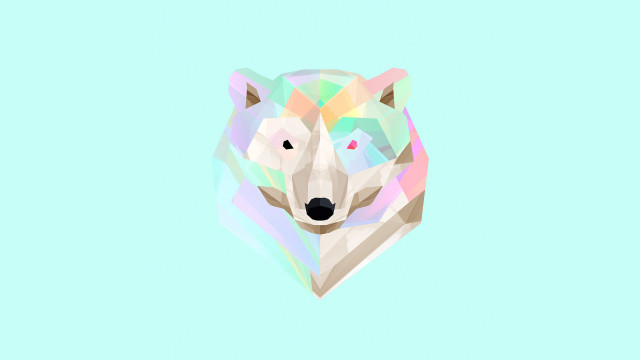 Geometric polar bear head blue free wallpaper - medium preview image