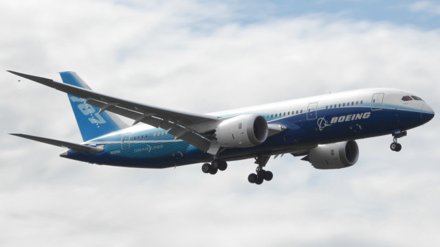 Blue white airplane flying sky #2 free wallpaper - medium preview image