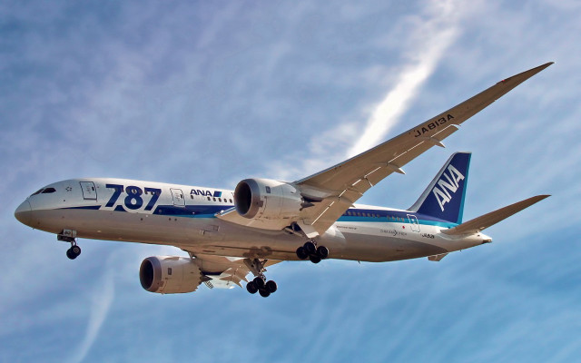 Large passenger jet flying blue #3 free wallpaper - medium preview image